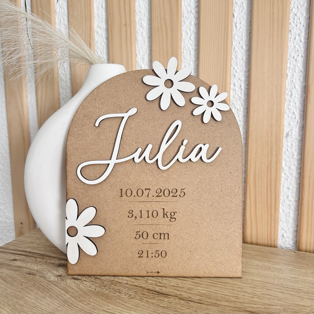 Placa Natalicio floral