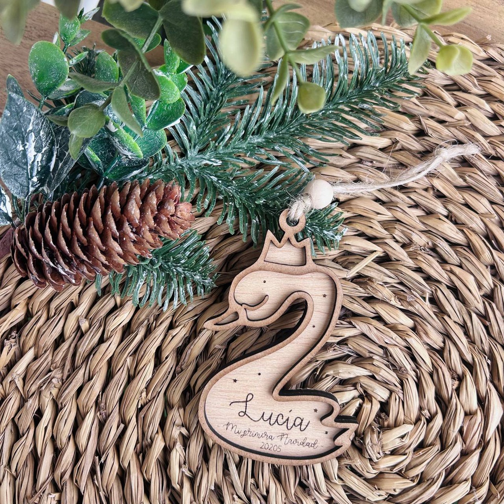 Adorno &quot;Mi primera Navidad&quot; cisne