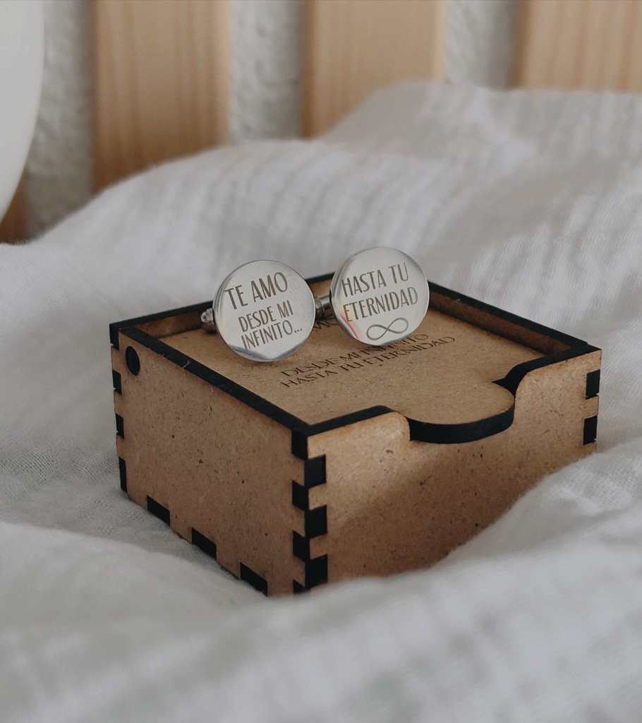 Gemelos de acero + caja personalizada